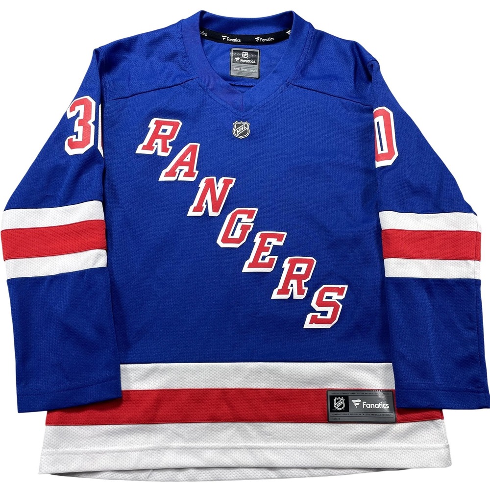 New York Rangers Jersey Boys Sz S/M Blue NHL Hockey Henrik Lundqvist 30 Fanatics